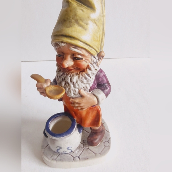 Goebel Co Boys Adorable Gnome Sam The Gourmet Well 505 Figurine Vintage 1970 - Picture 14 of 16